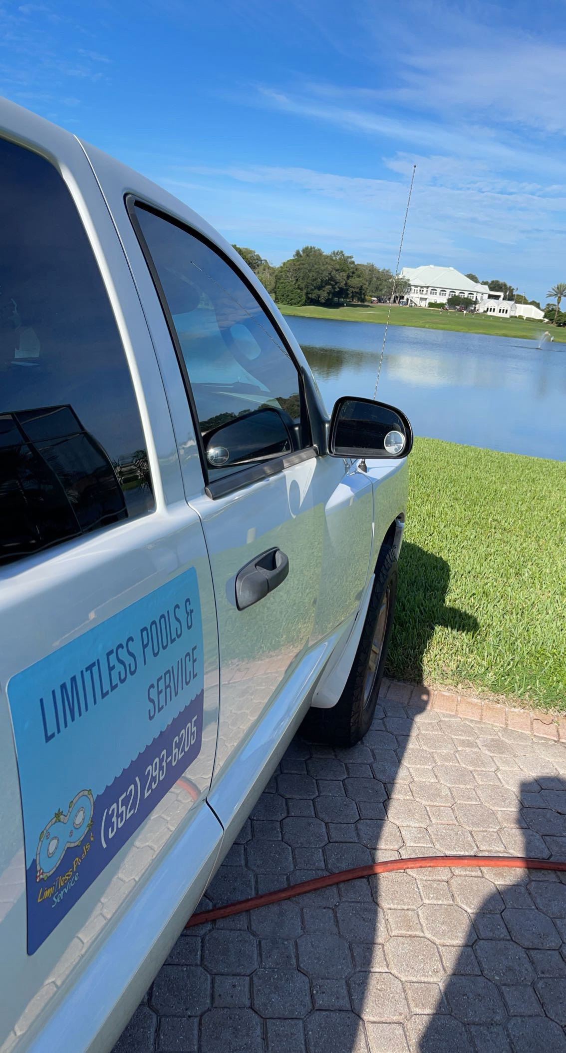 Limitless Pools & Service truck on location